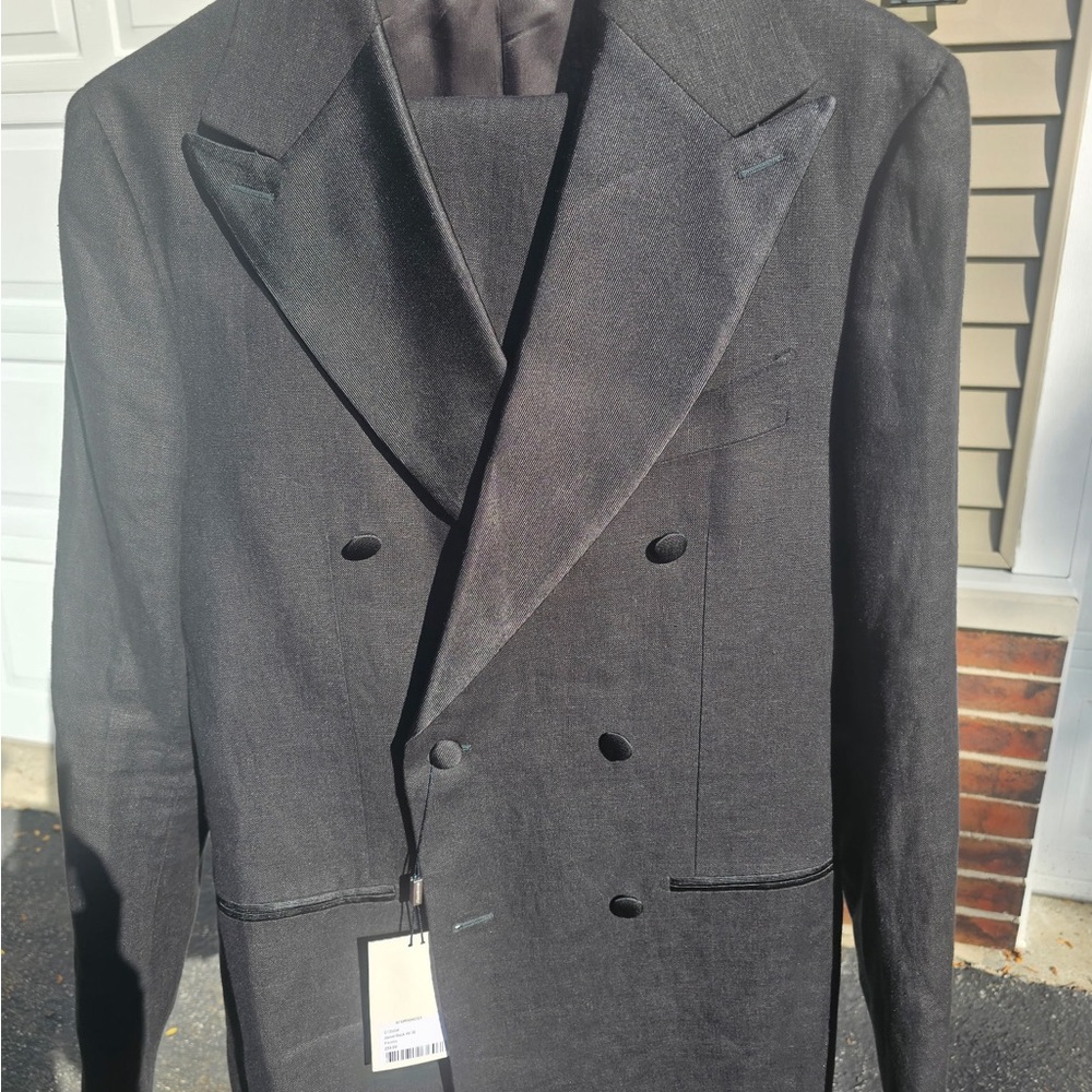 Classic Black Double-Breasted Men's Tuxedo